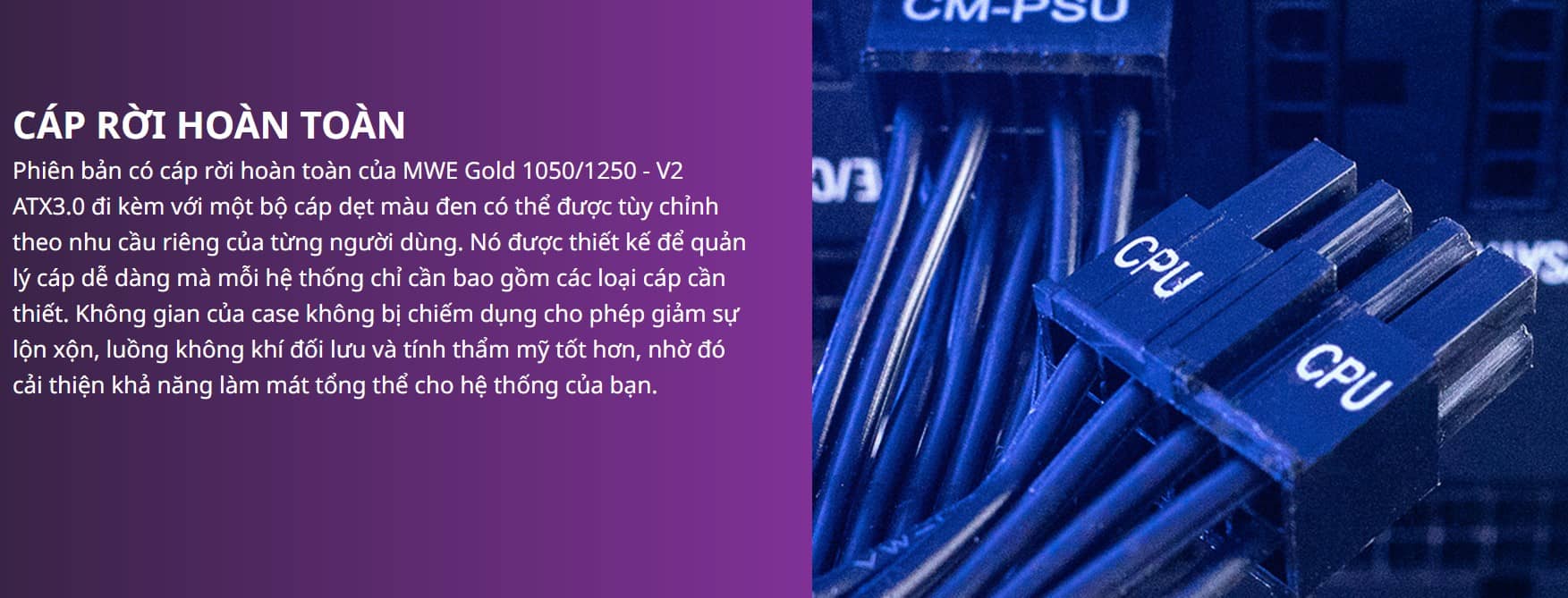 Nguồn Cooler Master MWE GOLD 1050 - V2 1050W ATX3.0 (PCIE 5.0/ 80 Plus Gold/Màu Đen/Full Modular)