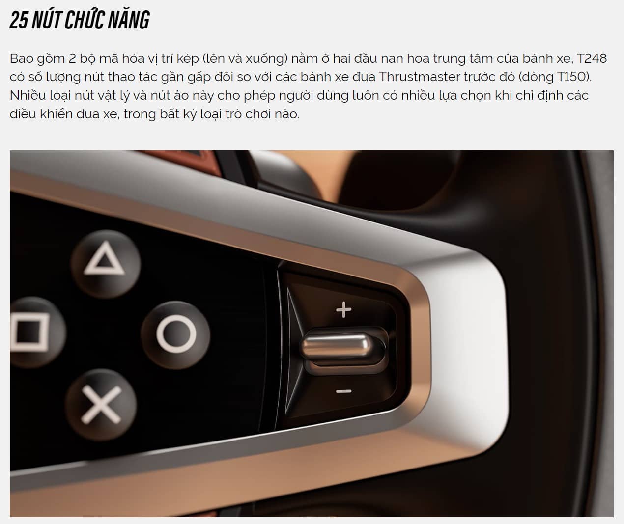 Vô Lăng Chơi Game Thrustmaster T248P kèm bàn đạp Pedal T3PM