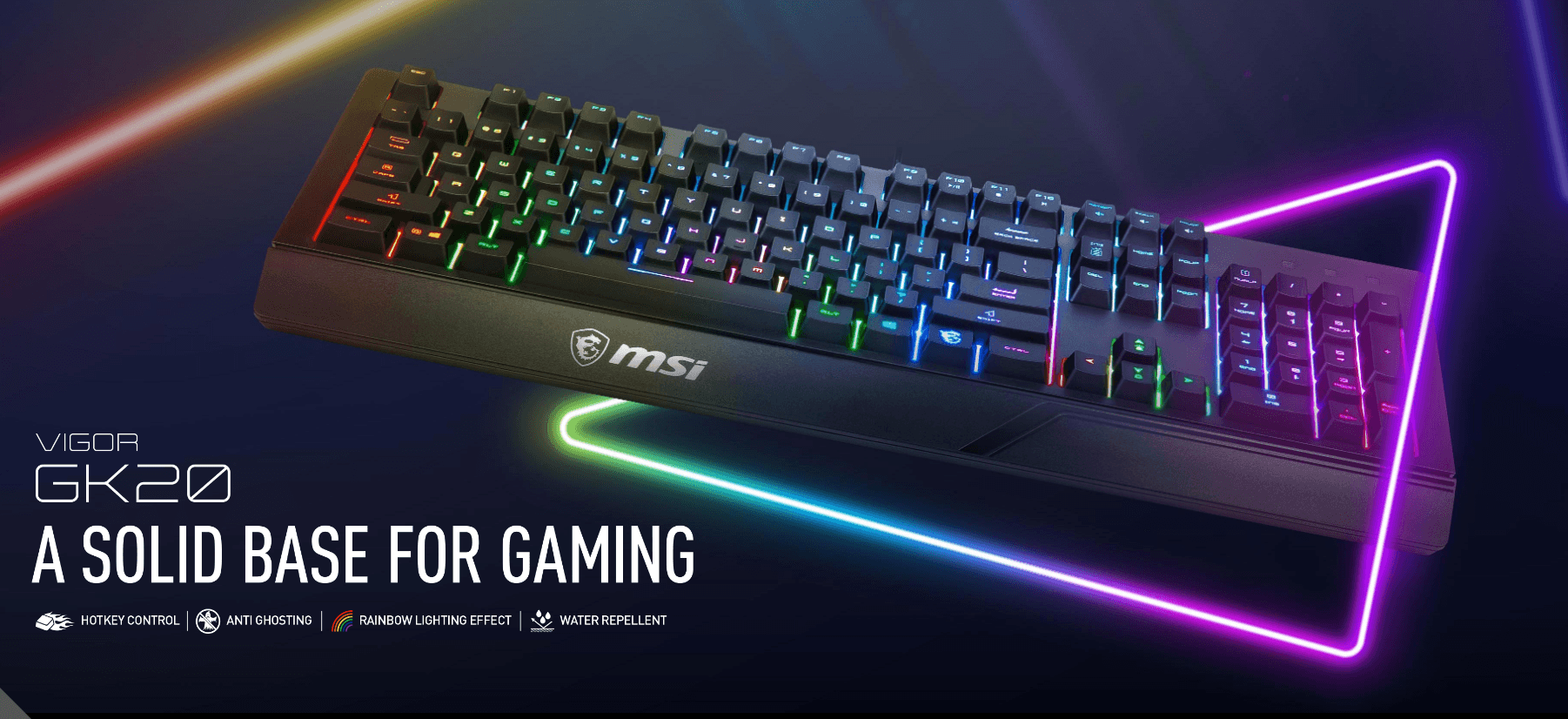Bàn phím game MSI Vigor GK20 đen (USB/Rainbow) 1