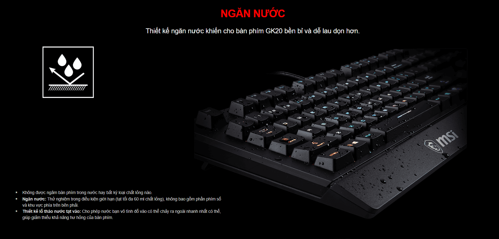 Bàn phím game MSI Vigor GK20 đen (USB/Rainbow) 6