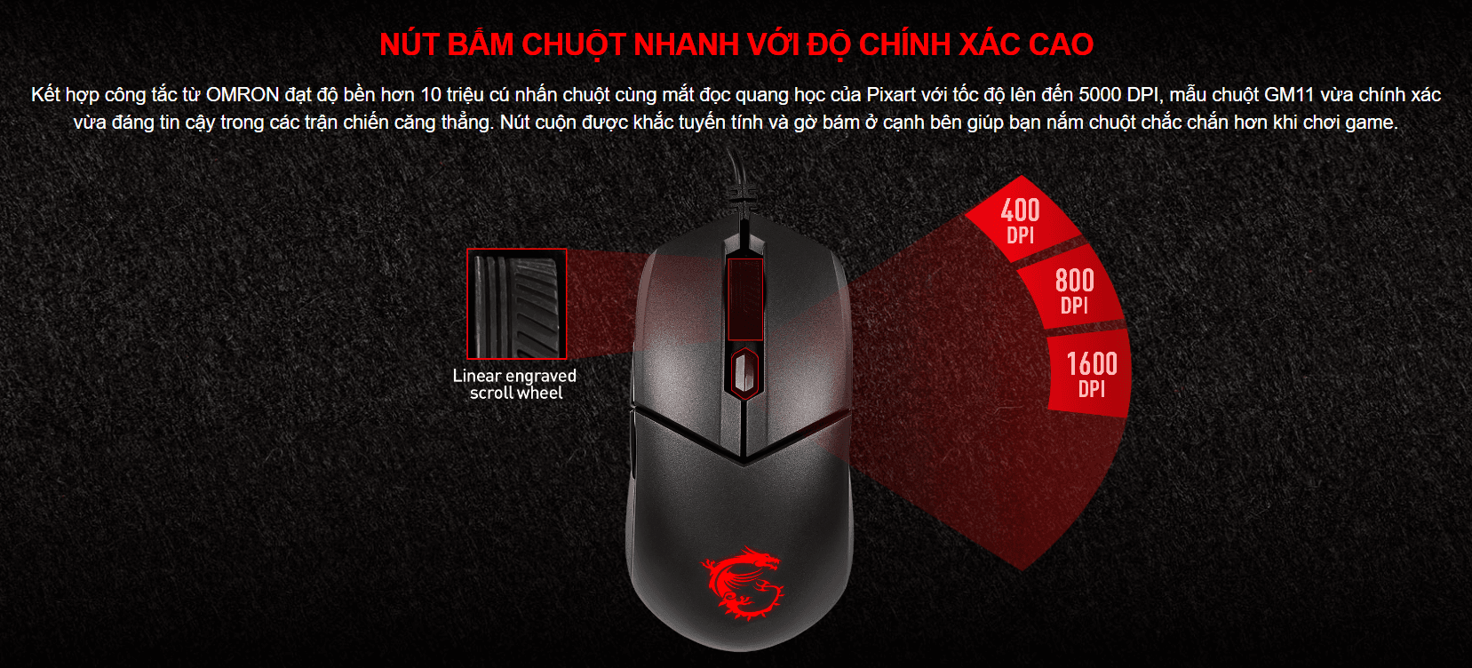 Bộ Bàn phím chuột game MSI Vigor GK30 đen (USB/RGB/Giả cơ) 9