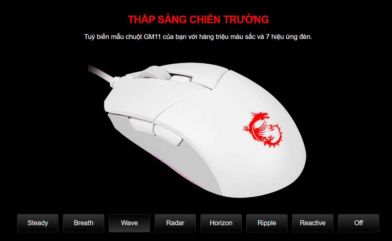 Bộ Bàn phím chuột game MSI Vigor GK30 trắng (USB/RGB/Giả cơ) 6