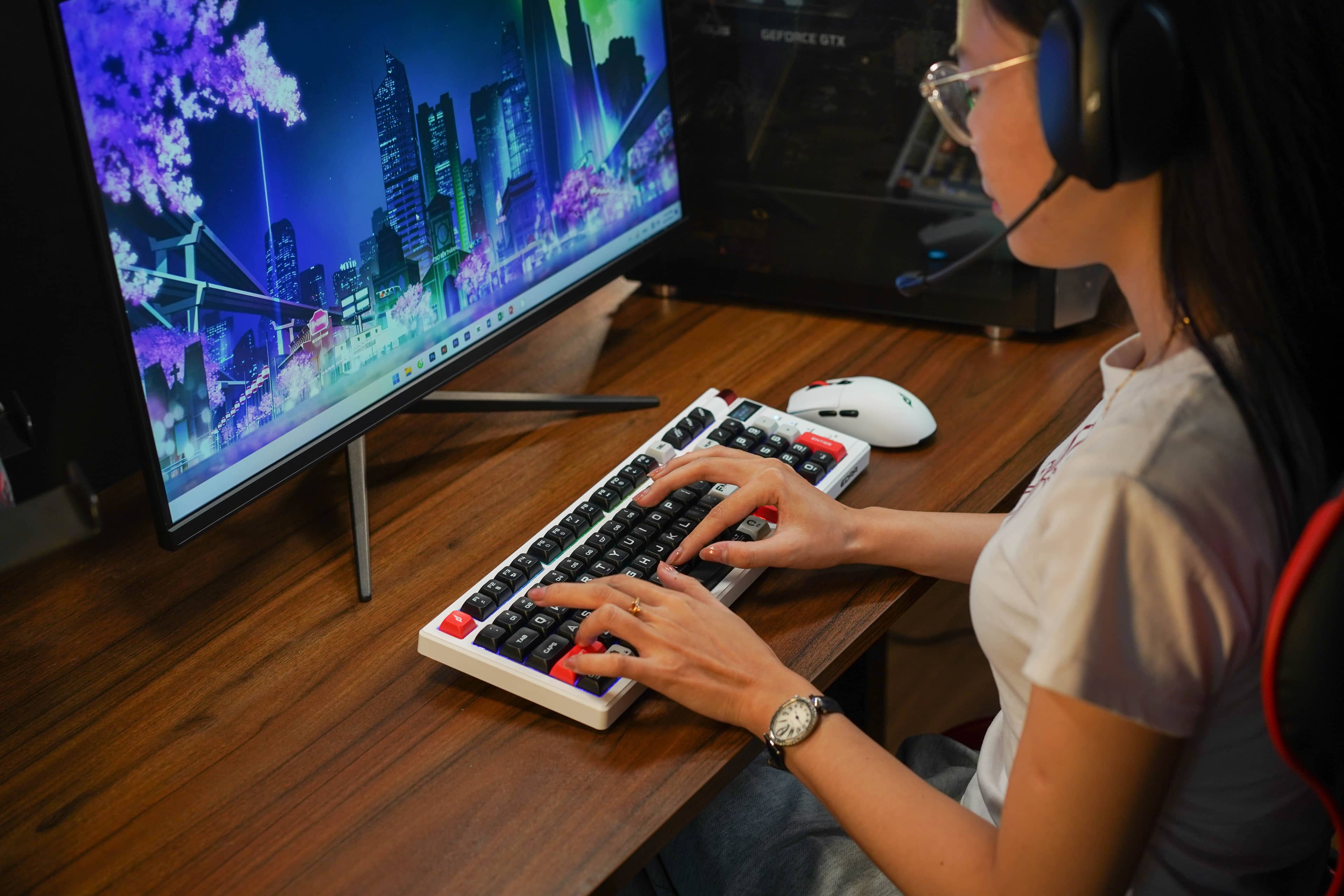 Bàn phím cơ không dây EDRA EK398 Pro (3 Mode/ABS/Edra Brown Switch/RGB) ảnh 2