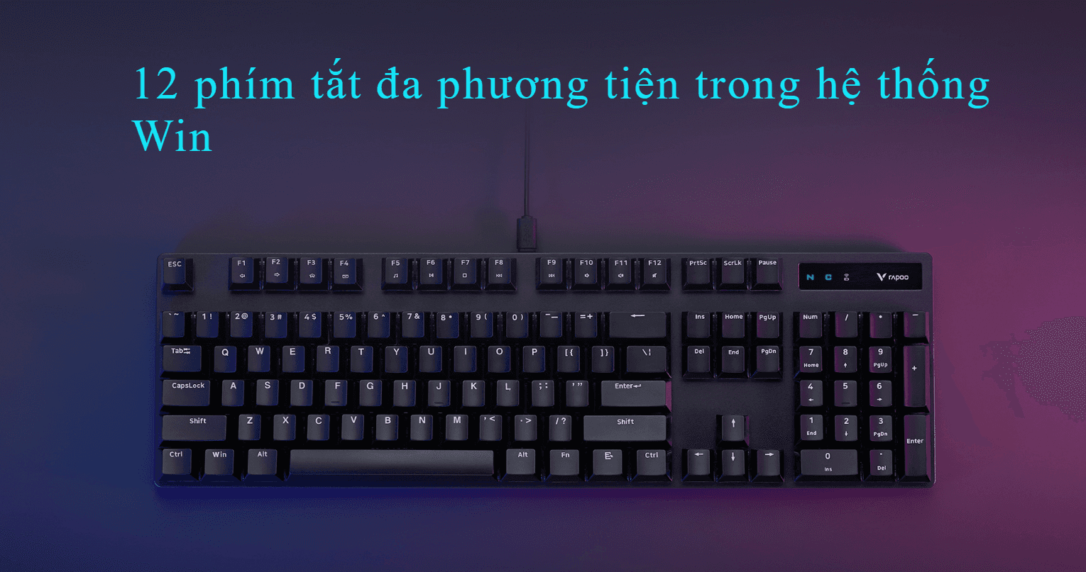 Bàn phím game không dây Rapoo V500 Pro Blue sw (USB) 3