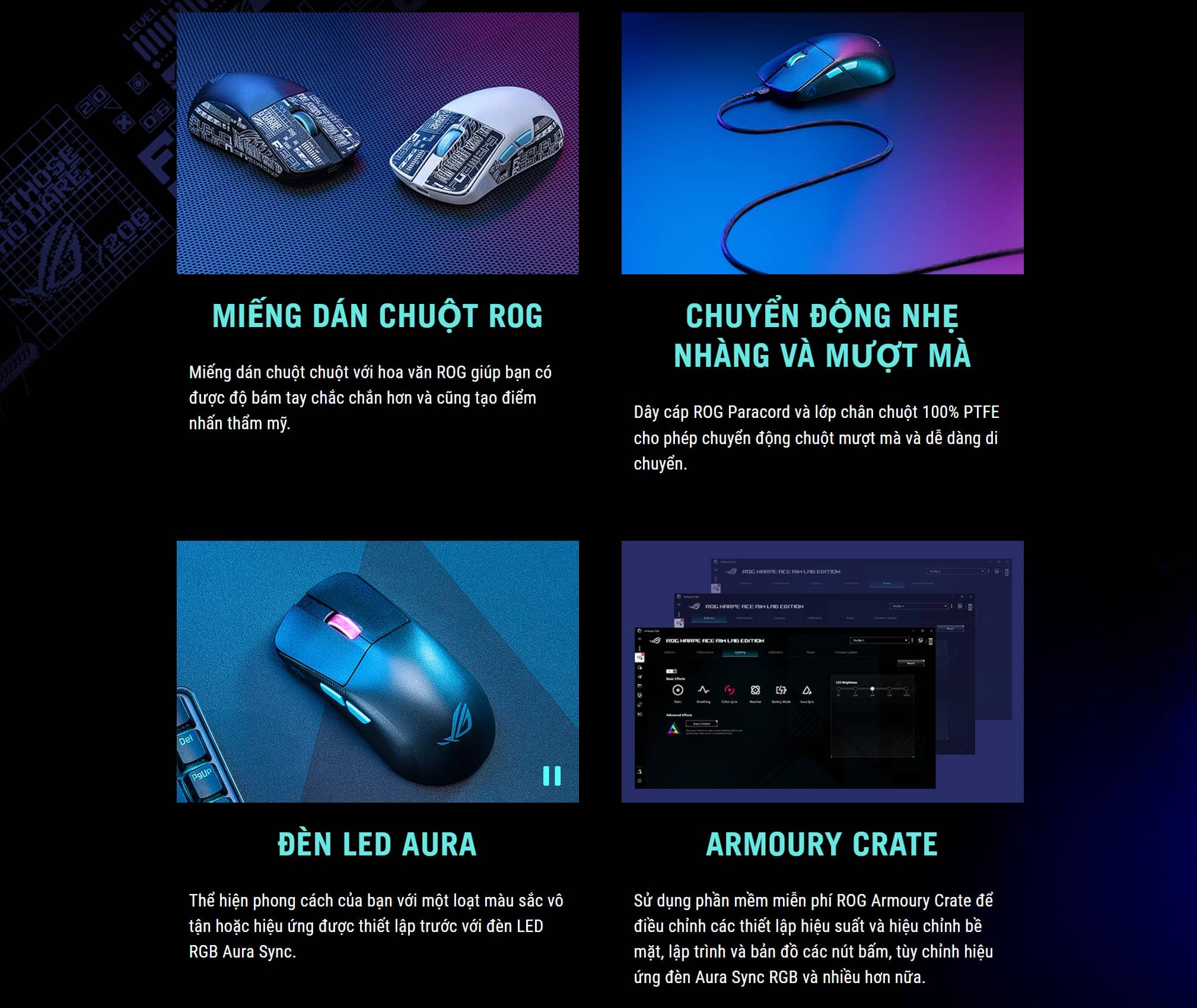 Chuột Gaming không dây Asus ROG Harpe Ace Aim Lab Edition-Moonlight White _ 90MP02W0-BMUA10