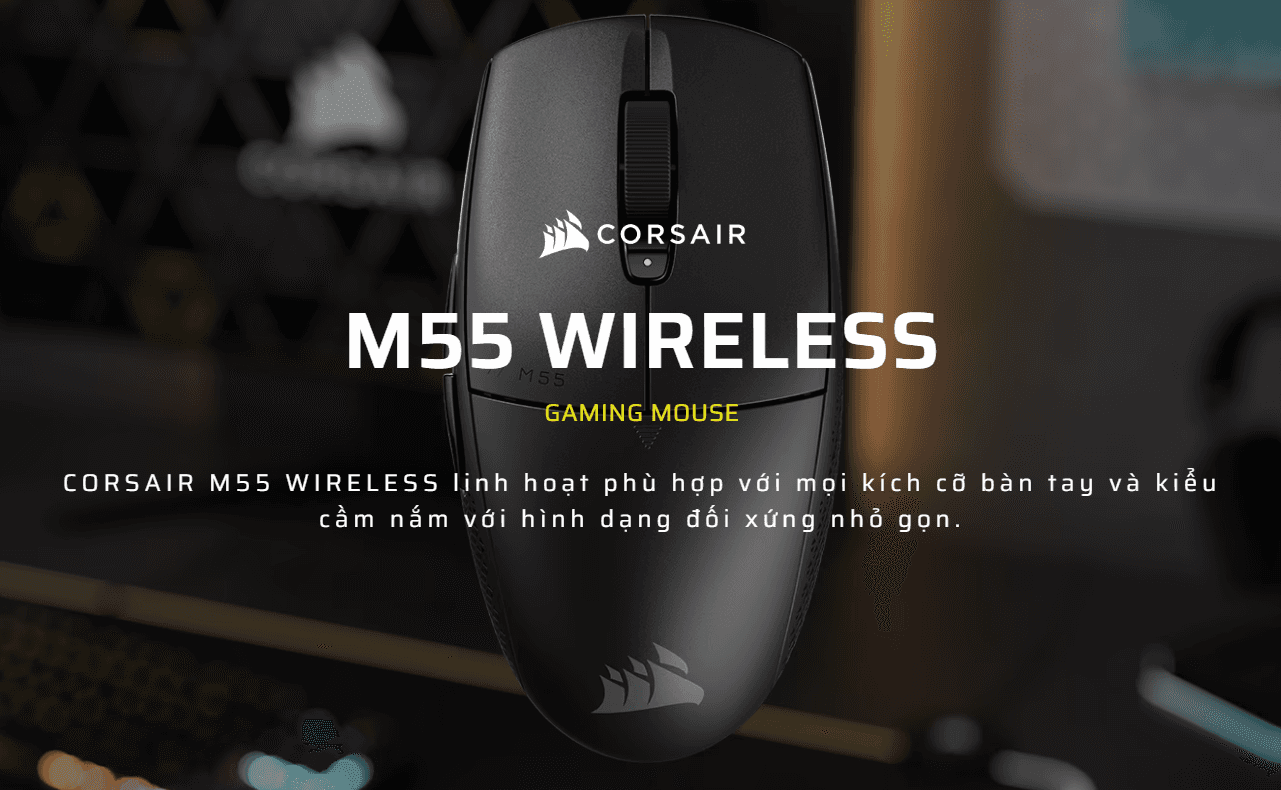 Chuột Gaming Không Dây Corsair M55 Black (CH-931F000-AP) 1