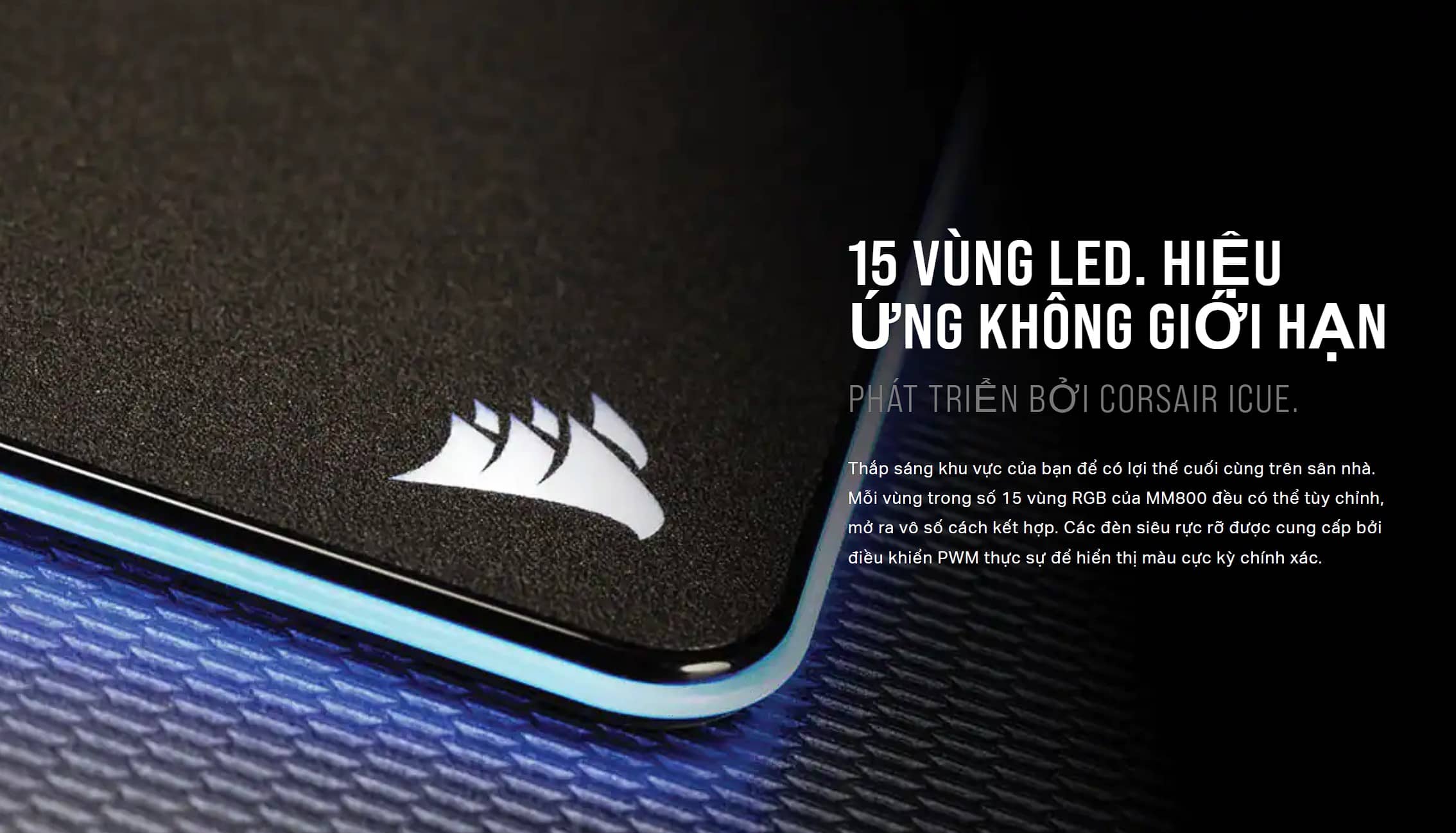 Bàn di chuột Corsair MM800 POLARIS RGB CH-9440020-AP (350mm x 260mm x 5mm)