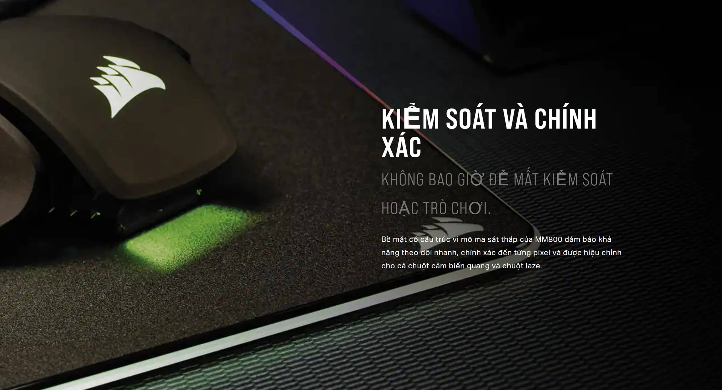 Bàn di chuột Corsair MM800 POLARIS RGB CH-9440020-AP (350mm x 260mm x 5mm)