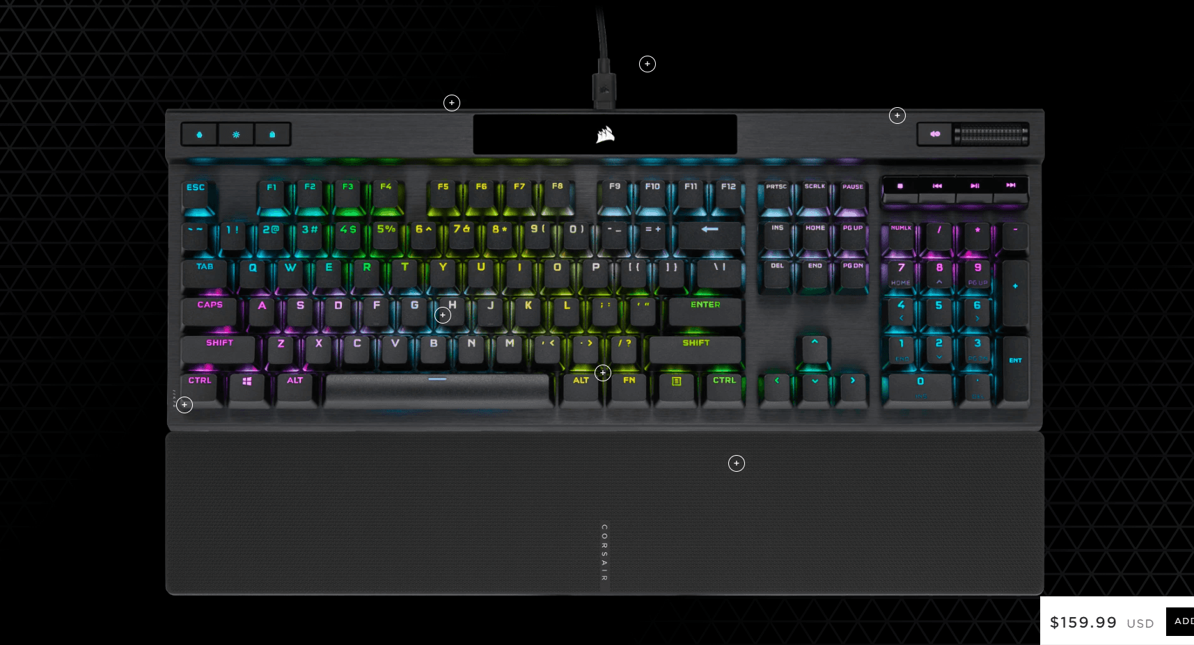 Bàn phím game Corsair K70 RGB Pro Red sw (USB) (CH-9109410-NA) 5