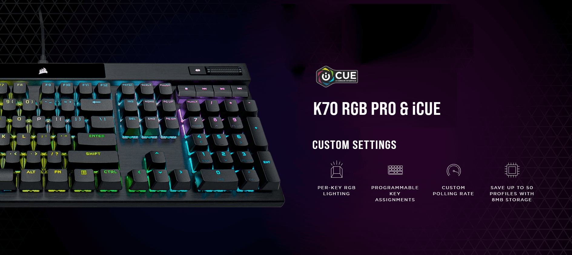 Bàn phím game Corsair K70 RGB Pro Red sw (USB) (CH-9109410-NA) 6