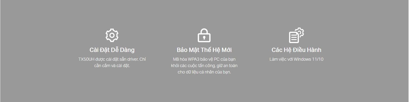 Card mạng không dây USB TP-Link Archer TX50UH Chuẩn Wifi 6 AX3000 8