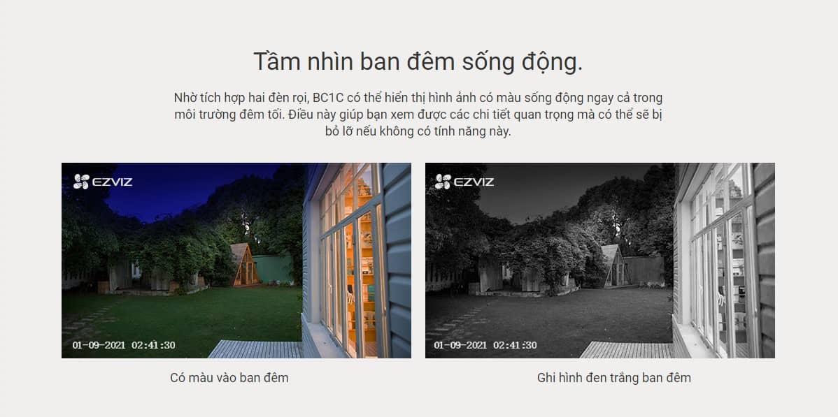 CAMERA IP DÙNG PIN EZVIZ BC1C/ HỖ TRỢ PIN NĂNG LƯỢNG MẶT TRỜI