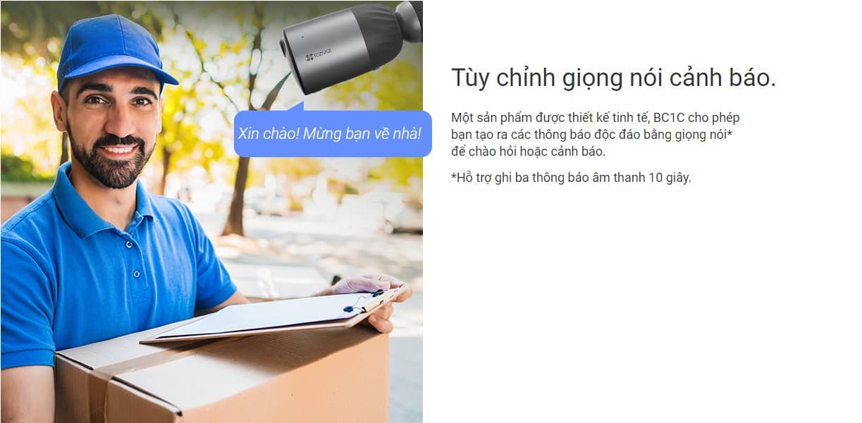 CAMERA IP DÙNG PIN EZVIZ BC1C/ HỖ TRỢ PIN NĂNG LƯỢNG MẶT TRỜI