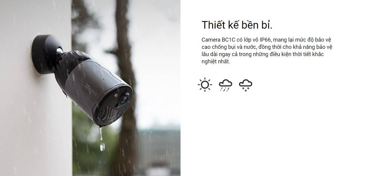 CAMERA IP DÙNG PIN EZVIZ BC1C/ HỖ TRỢ PIN NĂNG LƯỢNG MẶT TRỜI