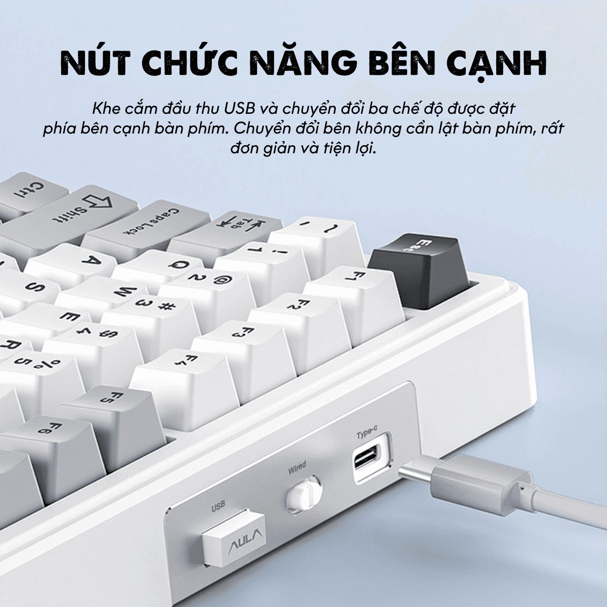 Bàn phím cơ AULA F99 (Xanh dương/Trắng/Tím đậm) 12