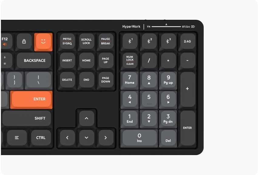 Bàn phím không dây HyperWork SilentKey HPW-TS01-BLK Đen