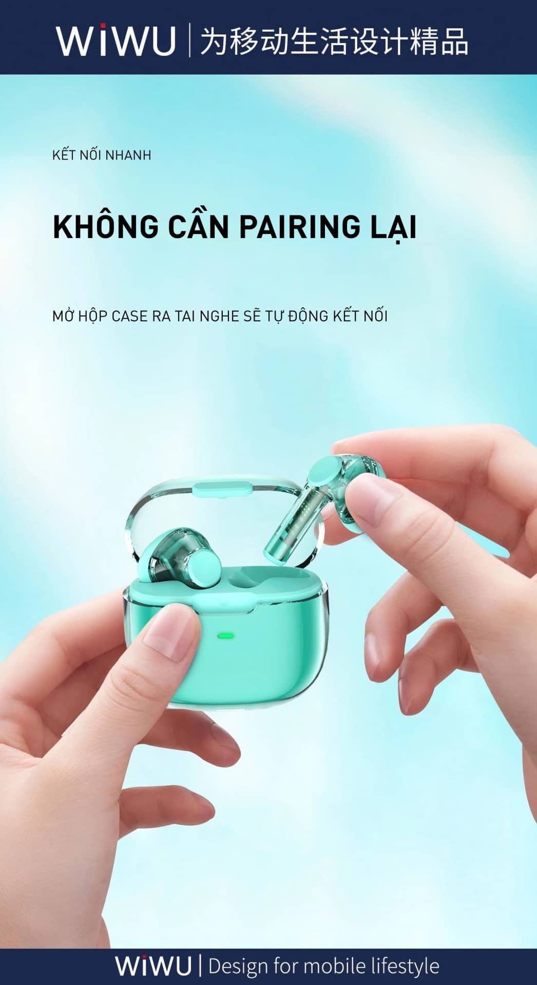 Tai nghe Bluetooth True Wireless WIWU TWS12