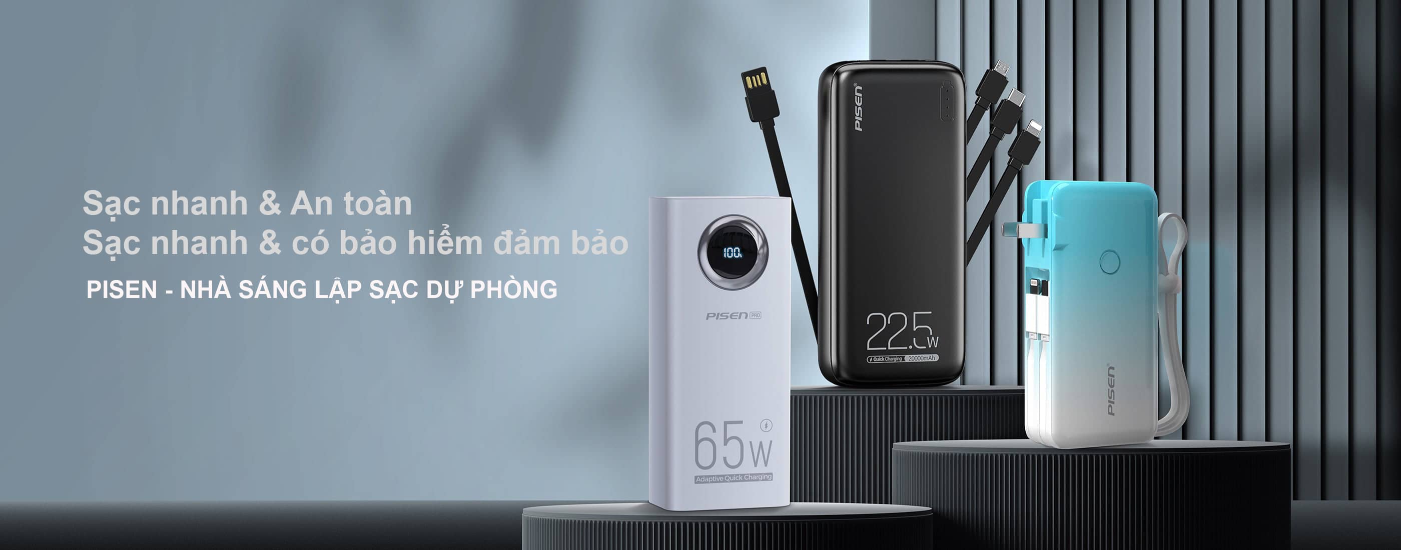 Sạc dự phòng PISEN-Mr White Ultra 10000mAh ,Trắng