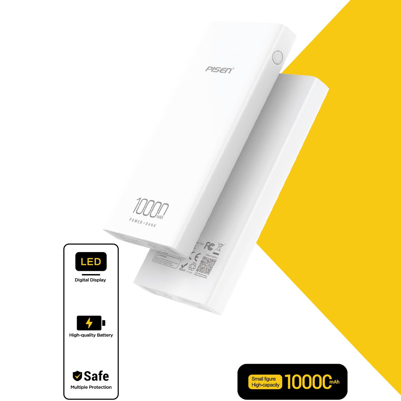 Sạc dự phòng PISEN-Mr White Ultra 10000mAh ,Trắng 2