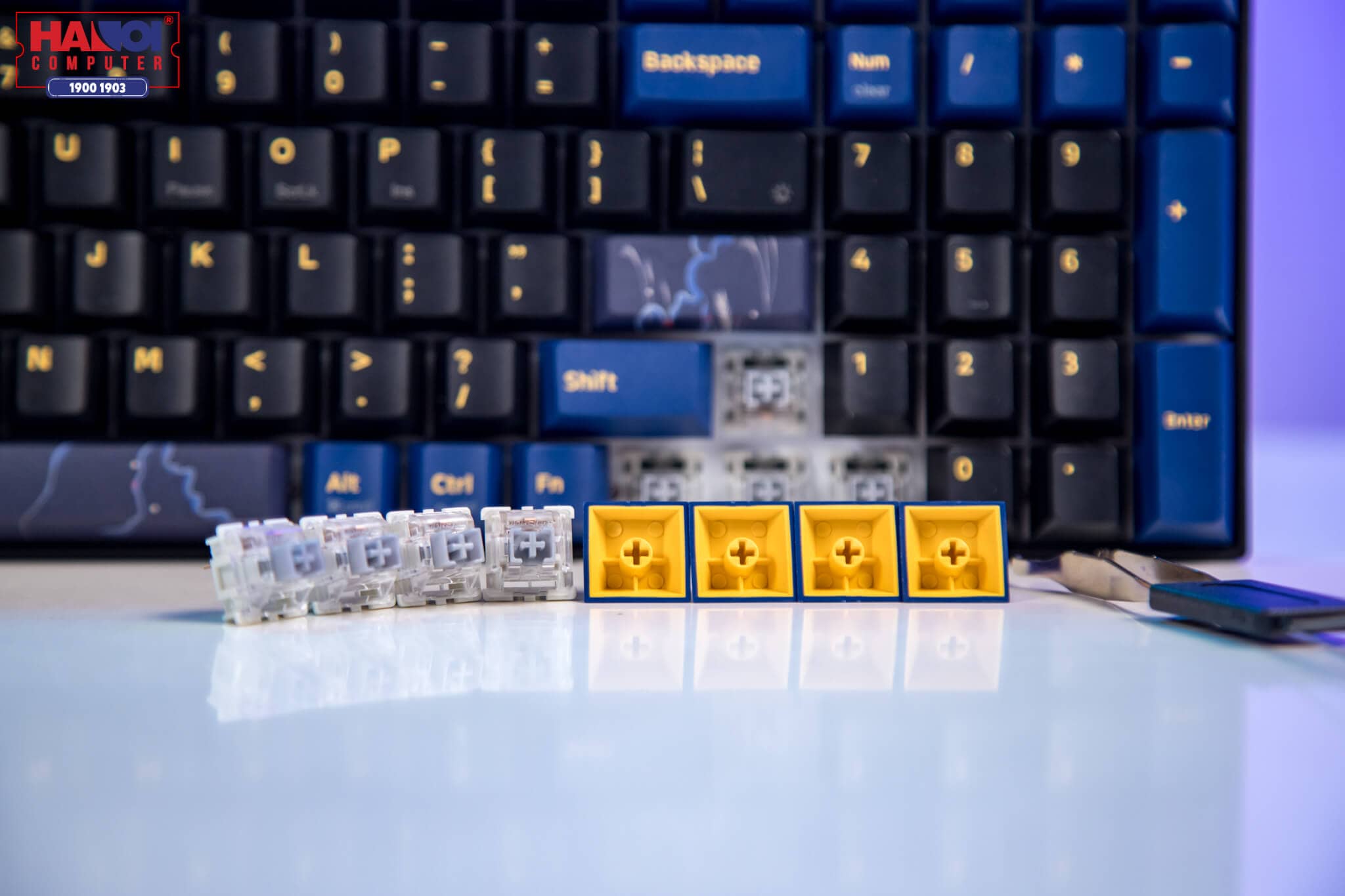 Bàn phím cơ không dây Newmen GM1000 White sw (KailhBox Axis) (USB) 6