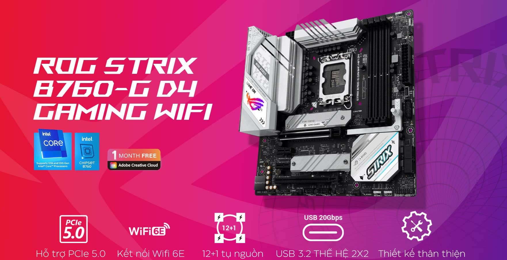 Mainboard ASUS ROG STRIX B760-G GAMING WIFI D4