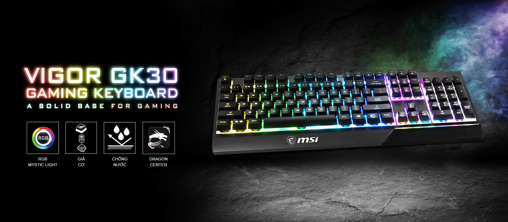 Bàn phím game MSI Vigor GK30 đen (USB/RGB/Giả cơ) 1