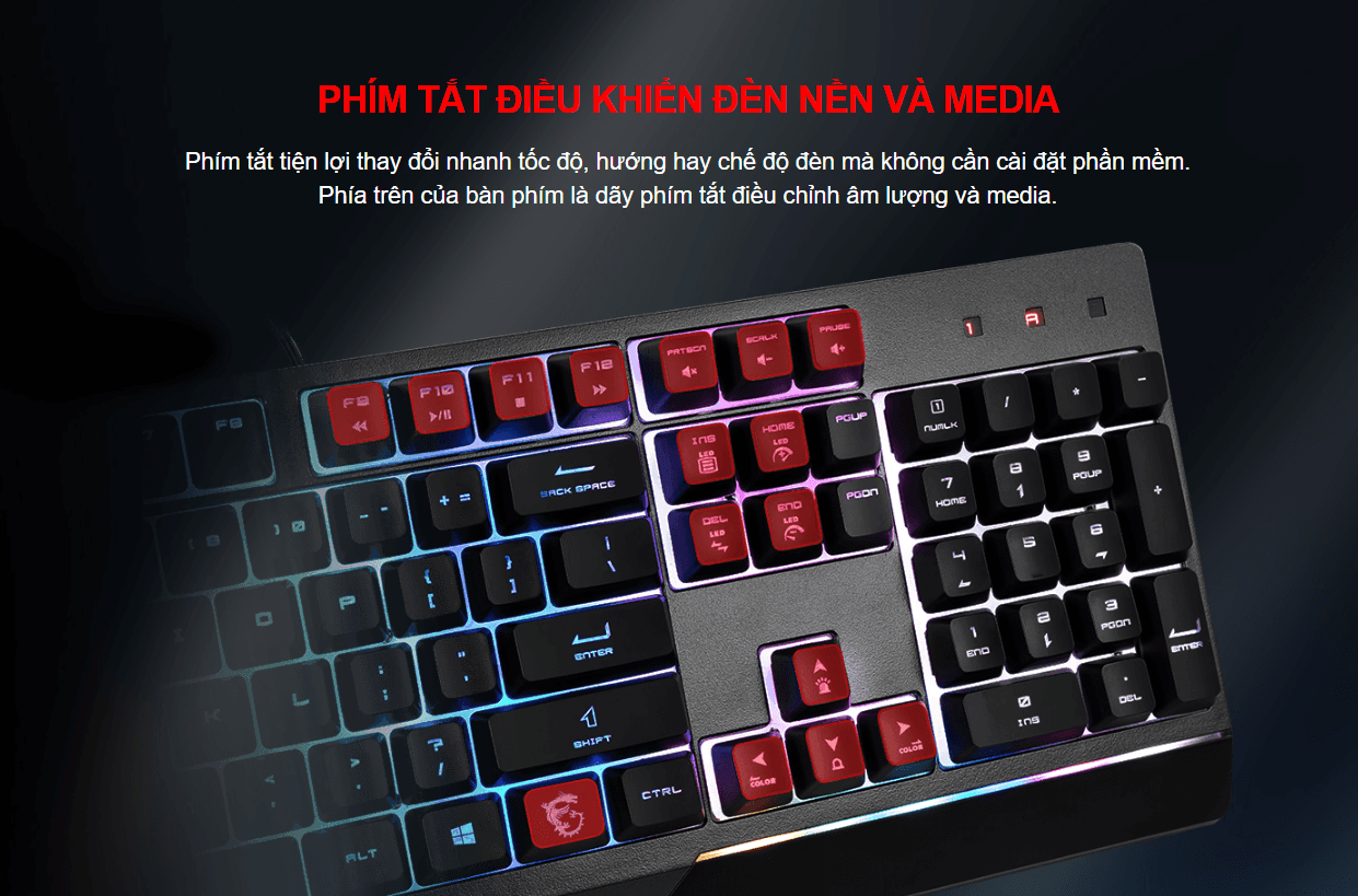 Bàn phím game MSI Vigor GK30 đen (USB/RGB/Giả cơ) 5