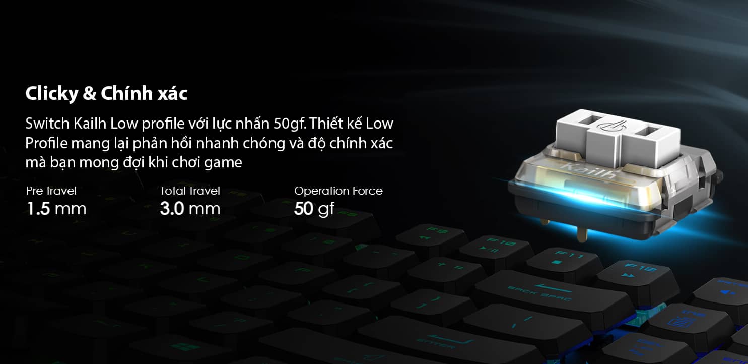 Bàn phím game MSI Vigor GK50 đen (USB/RGB/Kailh Low Profile sw) 2