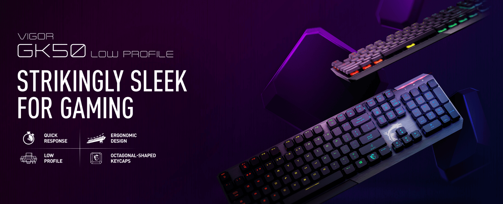 Bàn phím game MSI Vigor GK50 đen (USB/RGB/Kailh Low Profile sw) 1