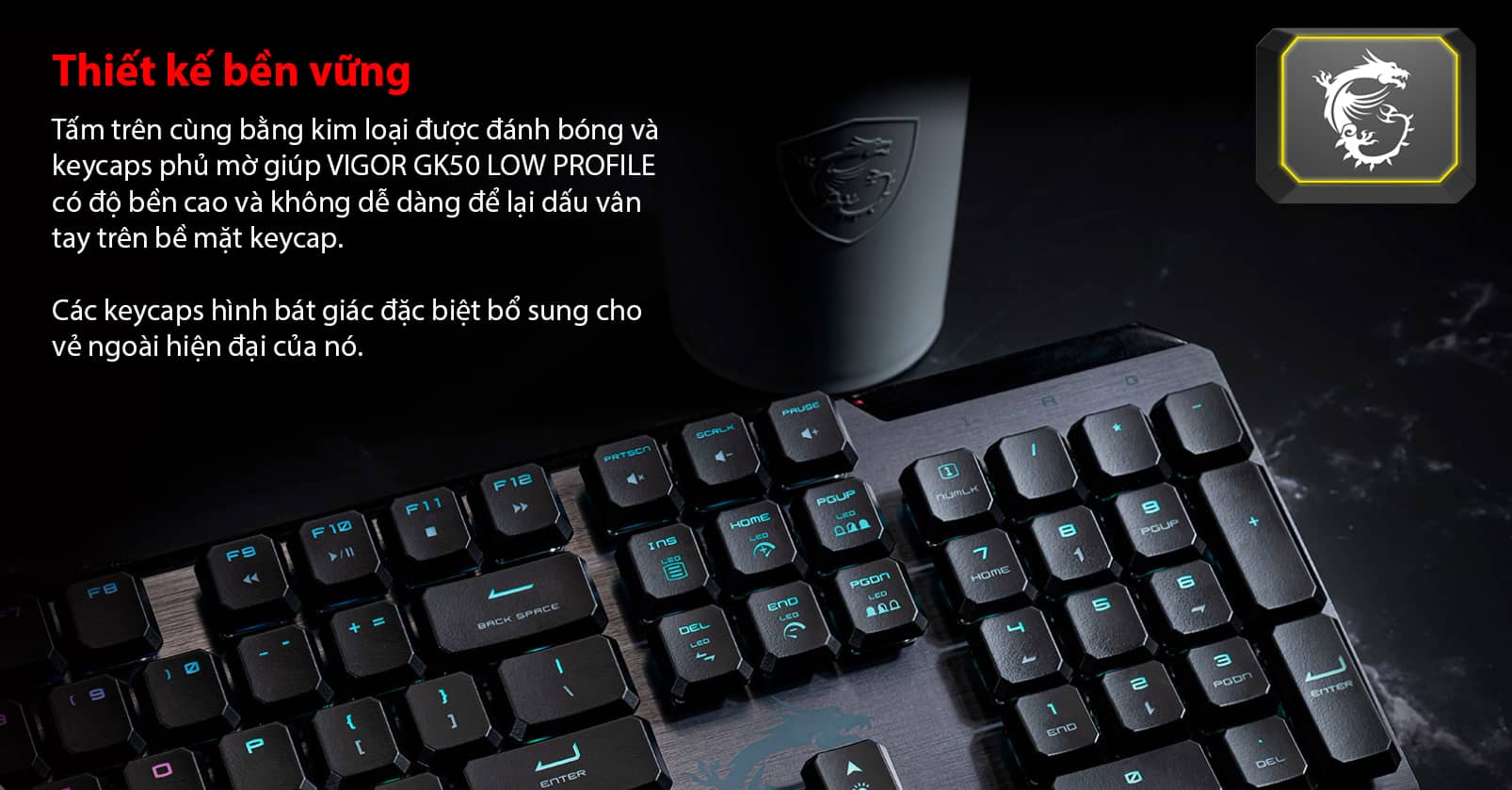 Bàn phím game MSI Vigor GK50 đen (USB/RGB/Kailh Low Profile sw) 5