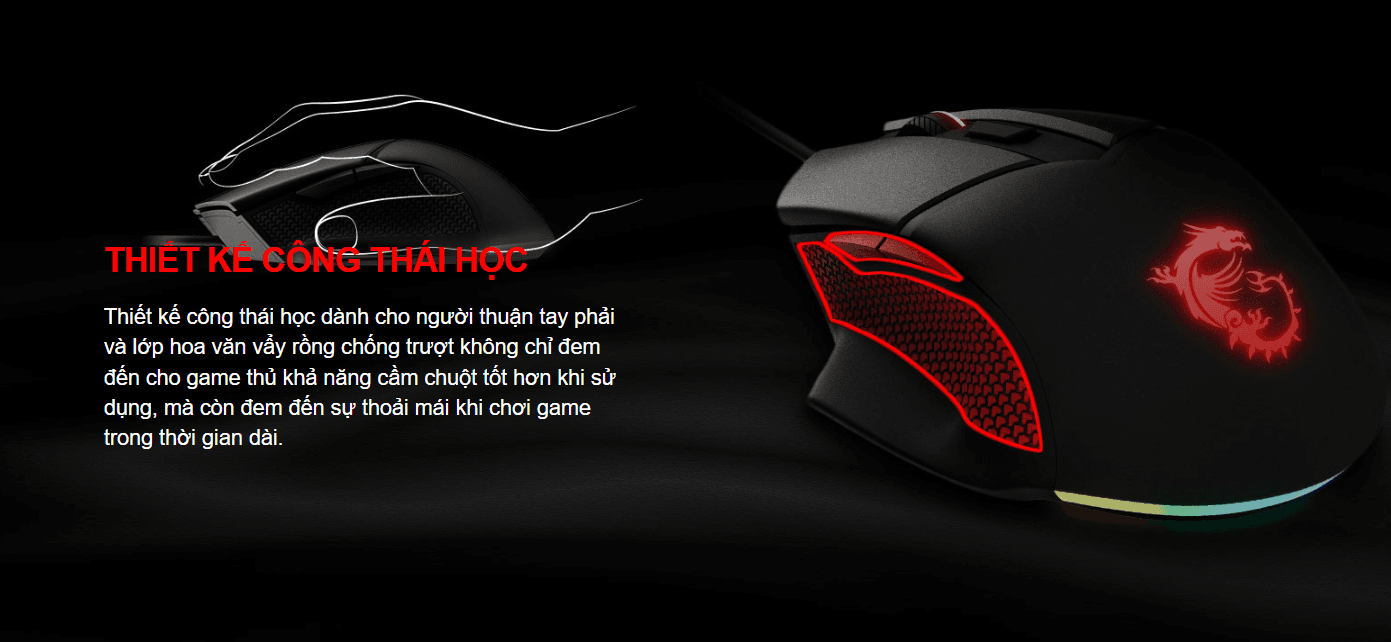 Chuột game MSI Clutch GM20 Elite đen (USB/RGB) 6