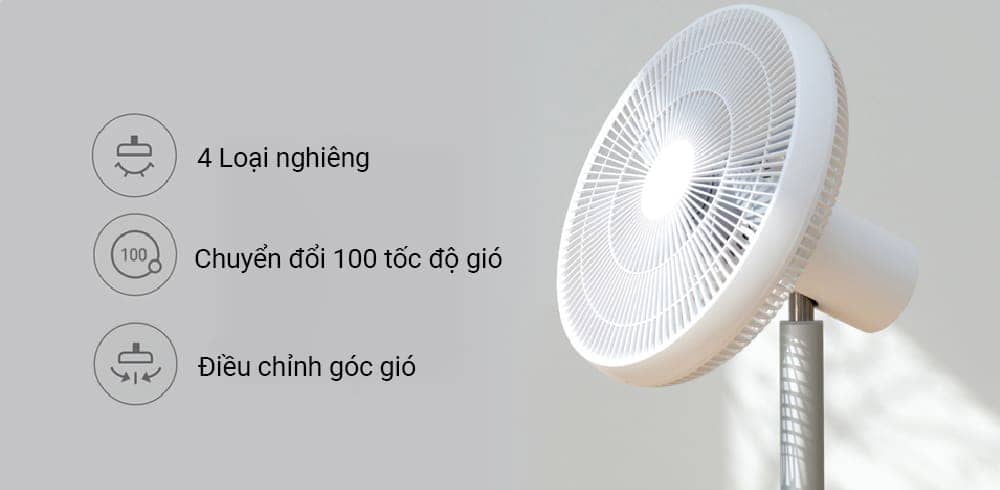 Quạt đứng tích điện Smartmi 2S - ZLBPLDS03ZM - Bản quốc tế - Màu trắn