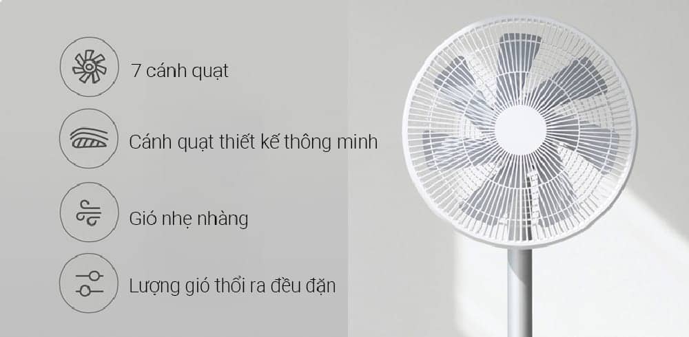 Quạt đứng tích điện Smartmi 2S - ZLBPLDS03ZM - Bản quốc tế - Màu trắn