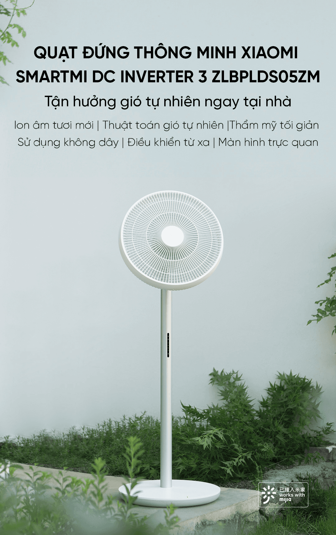 Quạt đứng tích điện Smartmi Gen 3 - ZLBPLDS05ZM - Bản quốc tế - Màu trắng