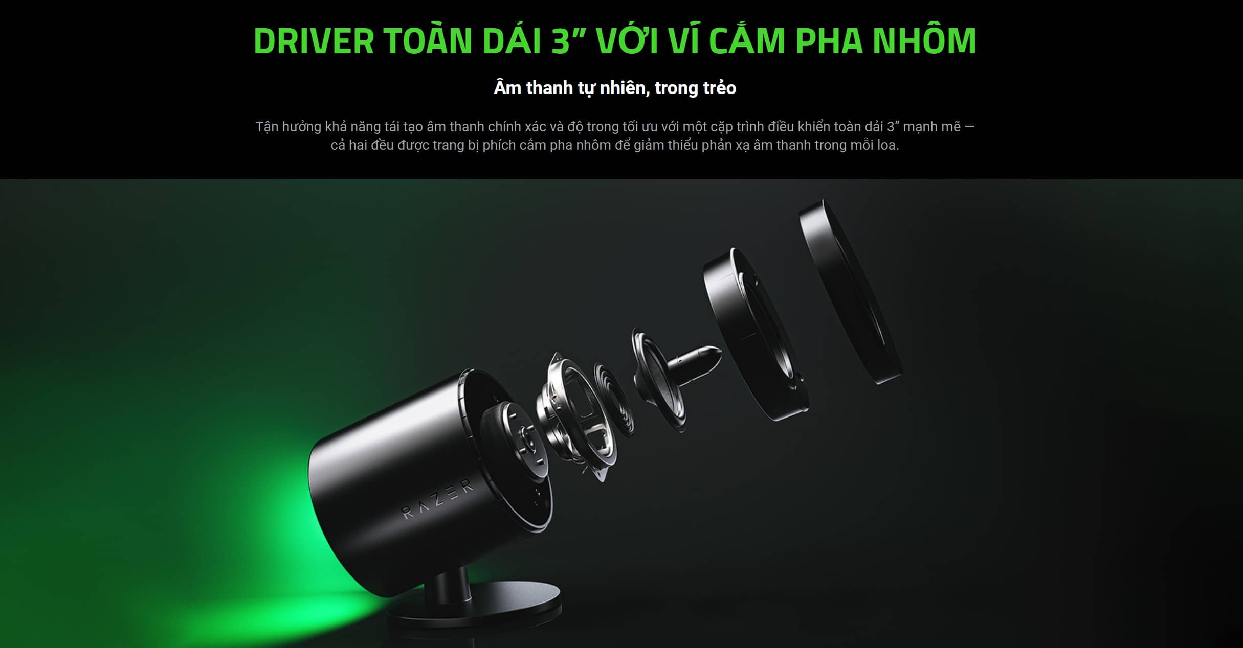 Loa Razer Nommo V2 Pro - 2.1 - Màu đen