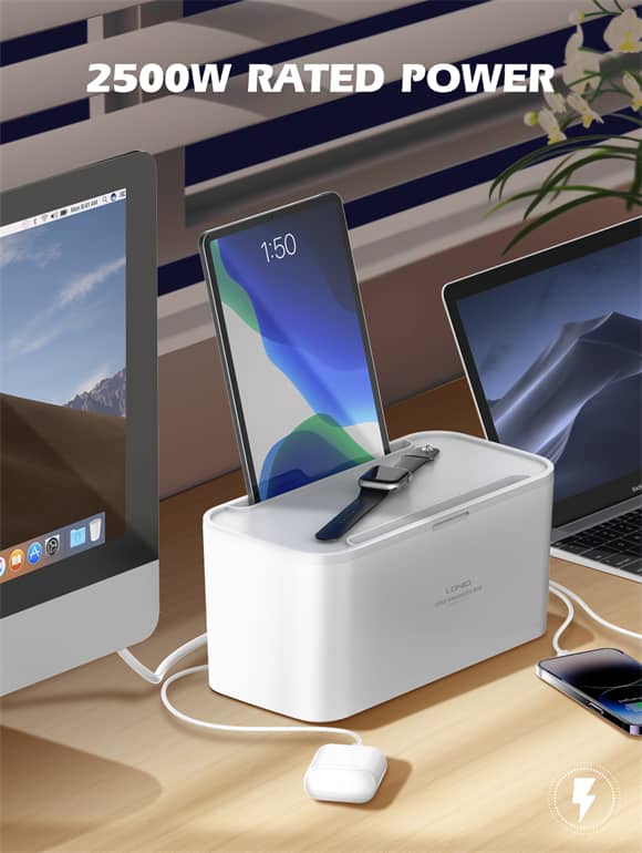 Ổ cắm điện đa năng kiêm sạc không dây LDNIO SN5311W - 05 chấu + 03 cổng USB - Chuẩn chân cắm EU - Kèm box đi dây