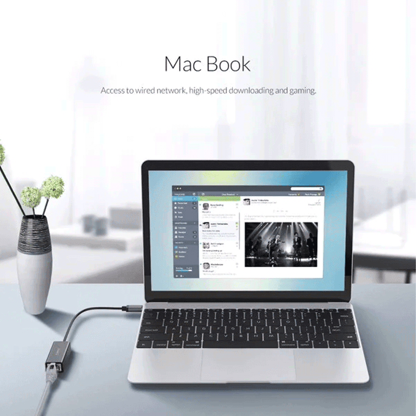 Cáp chuyển đổi từ Type C sang LAN Gigabit ORICO XC-R45-V1-BK-BP