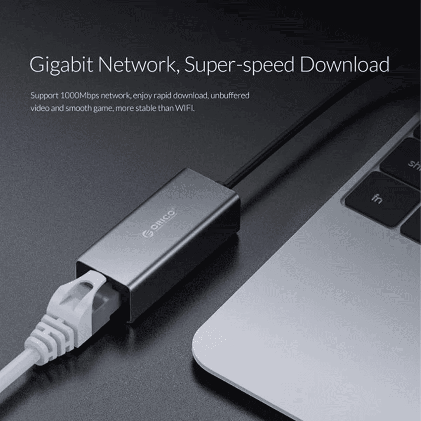 Cáp chuyển đổi từ Type C sang LAN Gigabit ORICO XC-R45-V1-BK-BP