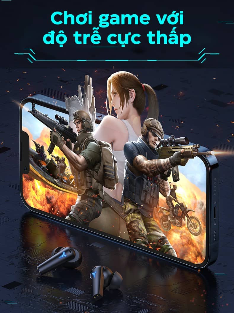 Tai nghe không dây PISEN X Pods Pro Gaming LV09JL Tím