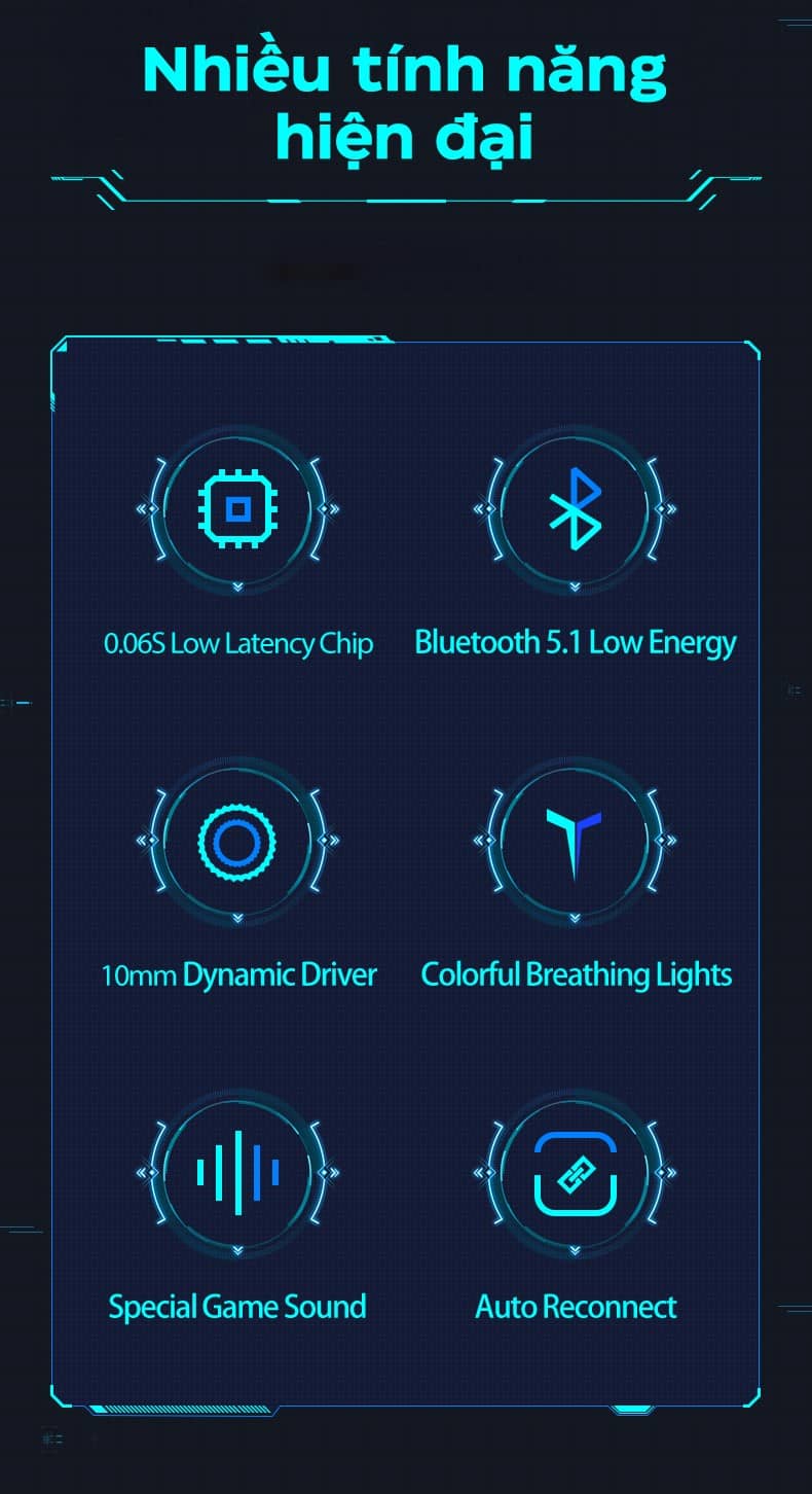 Tai nghe không dây PISEN X Pods Pro Gaming LV09JL Tím