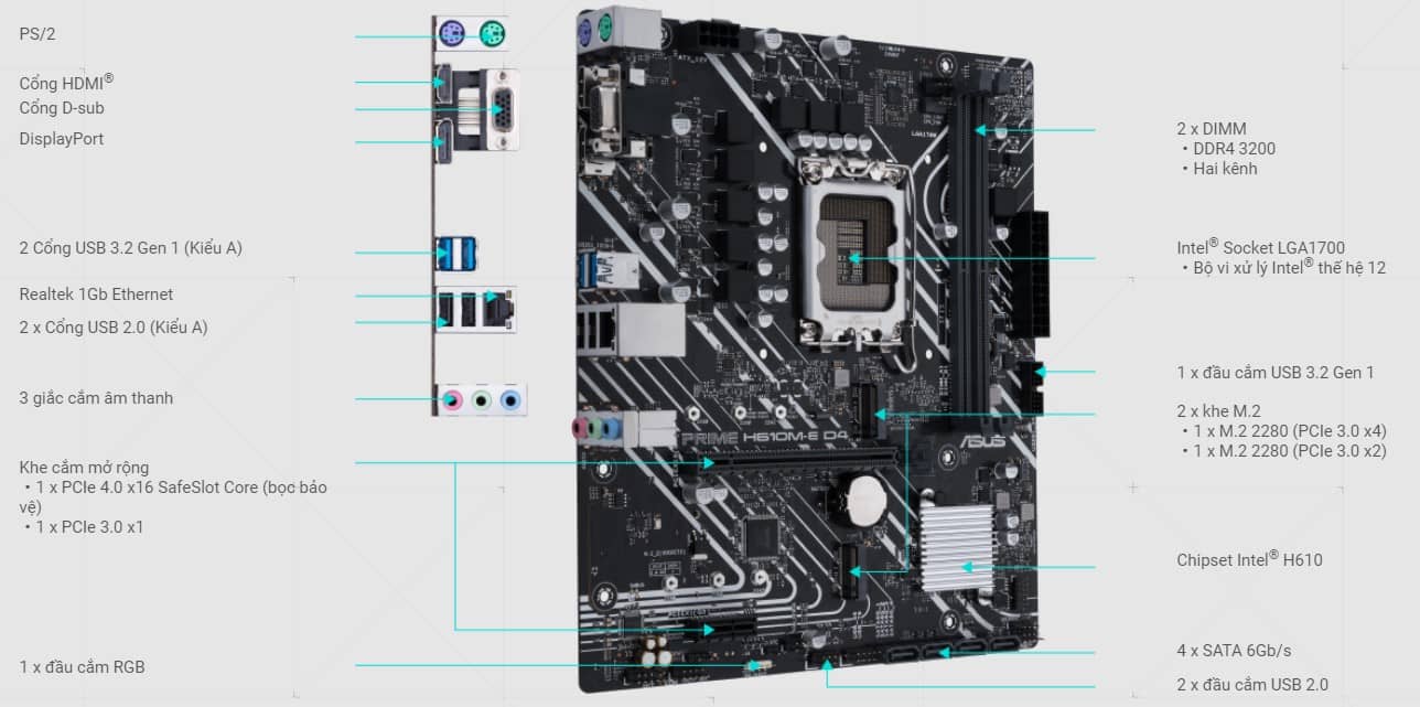 inboard Asus PRIME H610M-E D4