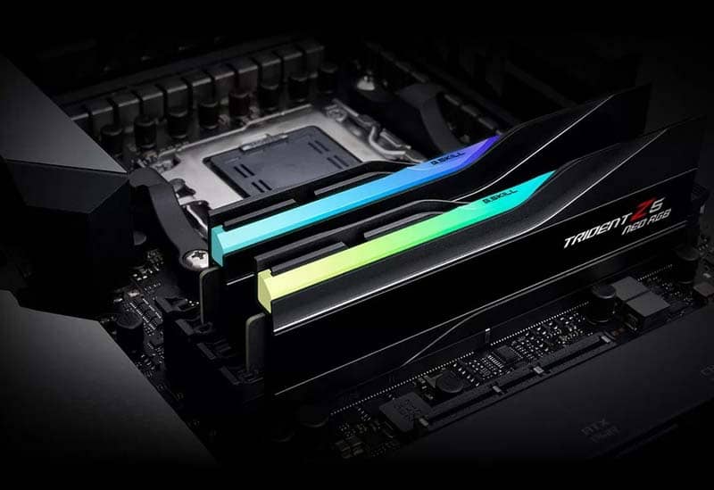 Ram Desktop Gskill Trident Z5 NEO RGB (F5-6000J3636F16GX2-TZ5NR) 32GB (2x16GB) DDR5 6000Mhz