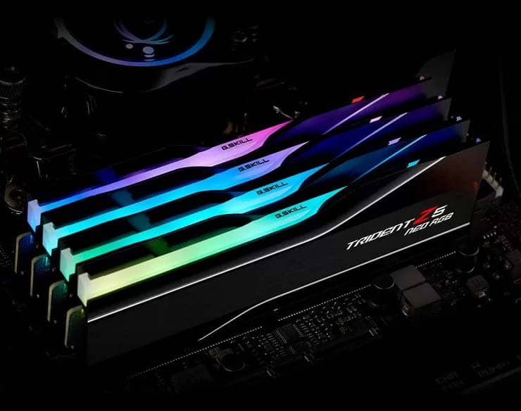 Ram Desktop Gskill Trident Z5 NEO RGB (F5-6000J3636F16GX2-TZ5NR) 32GB (2x16GB) DDR5 6000Mhz