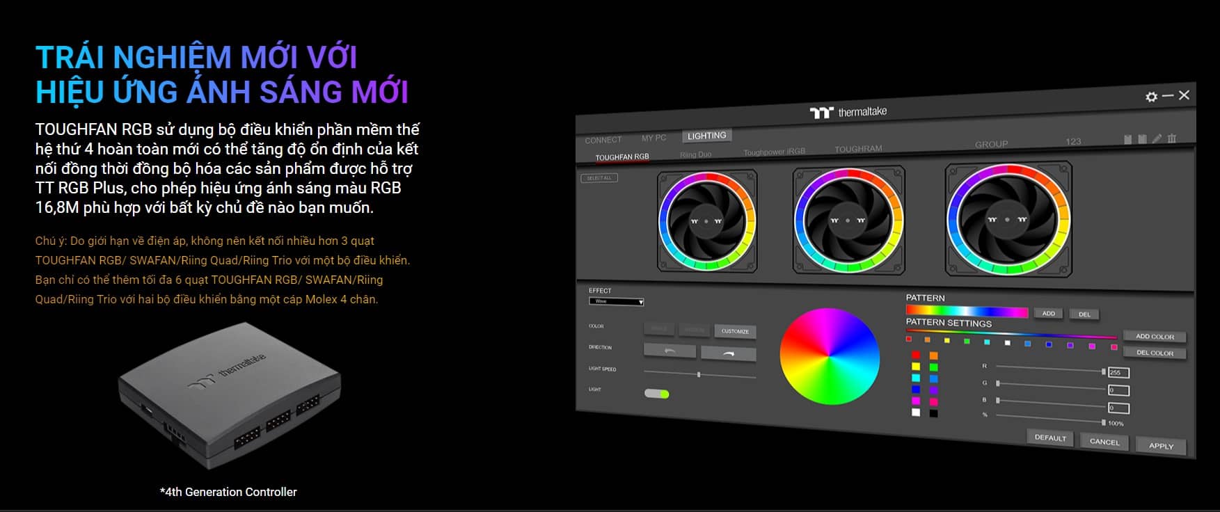 Fan Case Tản Nhiệt Thermaltake TOUGHFAN 12 RGB Pack 3