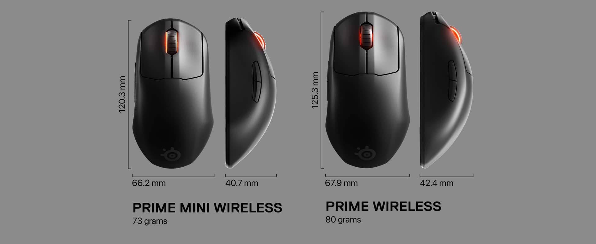Kích thước của Chuột không dây Steelseries Prime Mini Wireless (62426) (USB)