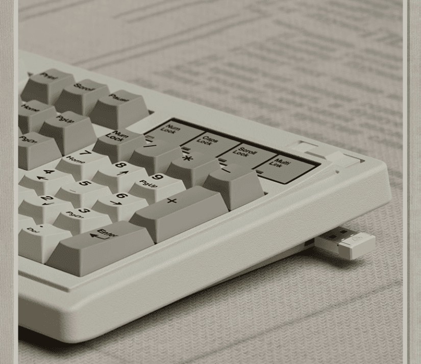 Bàn phím cơ FL-Esports OG104 Retro Grey 3 mode Kailh Ice Silver switch Led RGB 2