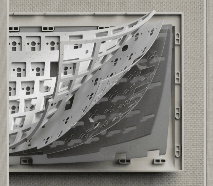 Bàn phím cơ FL-Esports OG87 Retro Grey 3 mode Kailh Ice Silver switch Led RGB 3