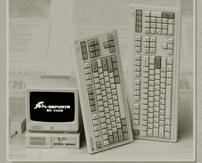 Bàn phím cơ FL-Esports OG87 Retro Grey 3 mode Kailh Ice Silver switch Led RGB 1