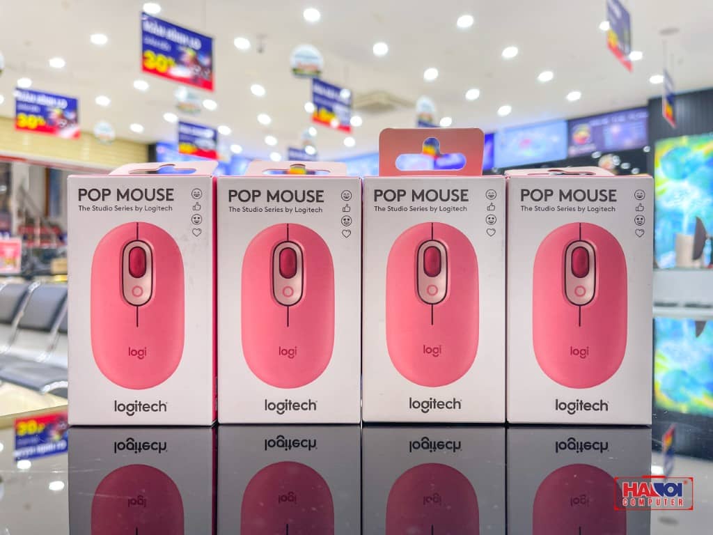 Chuột không dây Logitech Pop Emoji HeartBreaker Rose (USB/Bluetooth/Hồng)