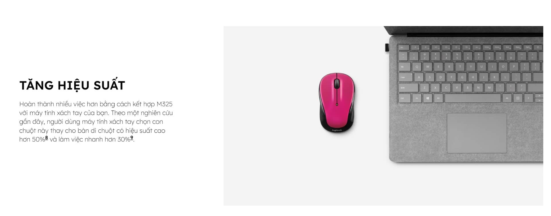 Chuột không dây Logitech M325 Wireless (USB/Đen Bạc)